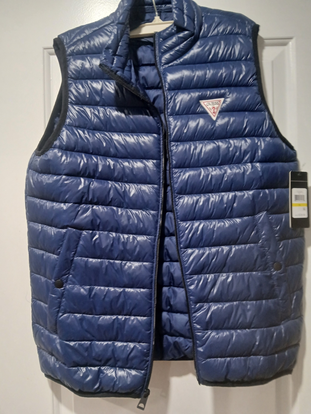 GUESS Quilted Puffer Vest in Navy Blue